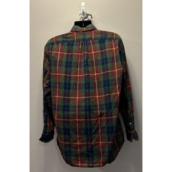 Vintage Ralph Lauren Long Sleeve Flannel Button Down Multicolor Plaid Size Large - Picture 3 of 4